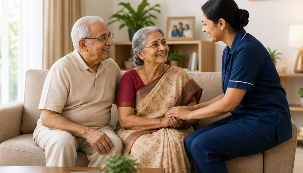 Elder care services in India for NRI parents with caregiver support